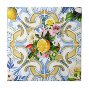 Mediterranean tiles, majolica,Sicilian style    Tile