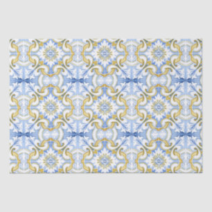 Mediterranean tiles, majolica,Sicilian style    Tissue Paper