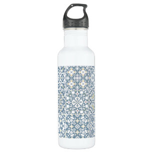 Mediterranean Tiles, Moroccan, Majolica, Azulejo 710 Ml Water Bottle