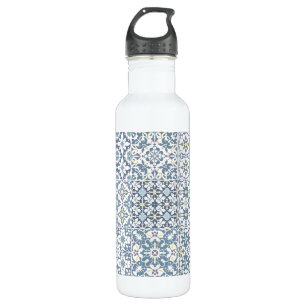 Mediterranean Tiles, Moroccan, Majolica, Azulejo 710 Ml Water Bottle