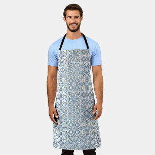 Mediterranean Tiles, Moroccan, Majolica, Azulejo Apron
