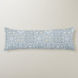 Mediterranean Tiles, Moroccan, Majolica, Azulejo Body Pillow