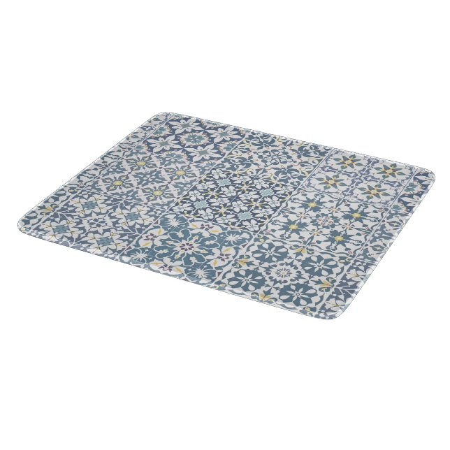 Mediterranean Tiles, Moroccan, Majolica, Azulejo Cutting Board (Corner)