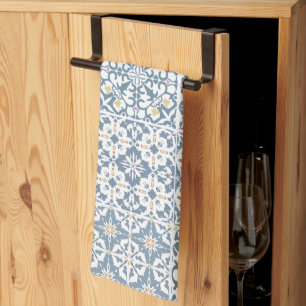 Mediterranean Tiles, Moroccan, Majolica, Azulejo Kitchen Towel