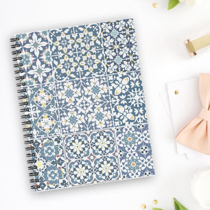 Mediterranean Tiles, Moroccan, Majolica, Azulejo Notebook