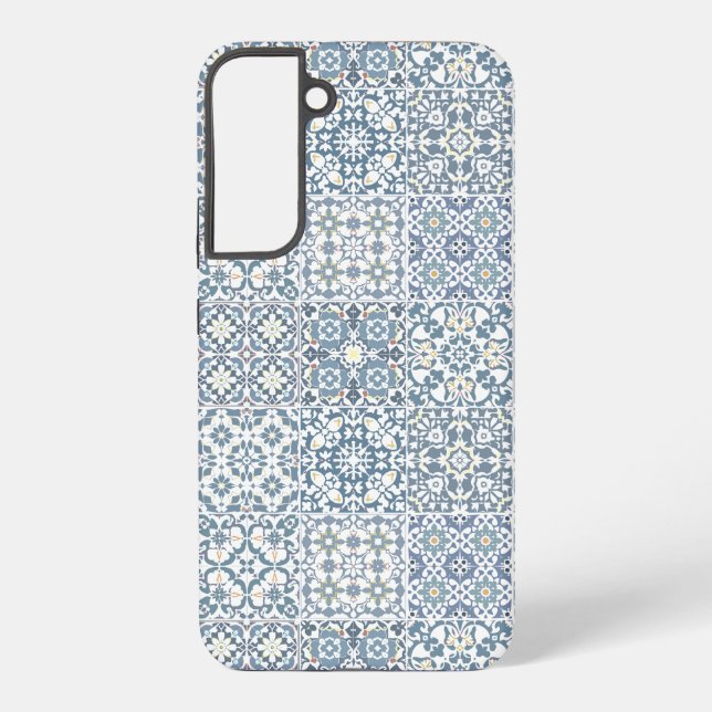 Mediterranean Tiles, Moroccan, Majolica, Azulejo Samsung Galaxy S22+ Case (Back)