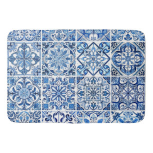 Mediterranean Tiles, Portugese, Azulejo, Majolica Bath Mat
