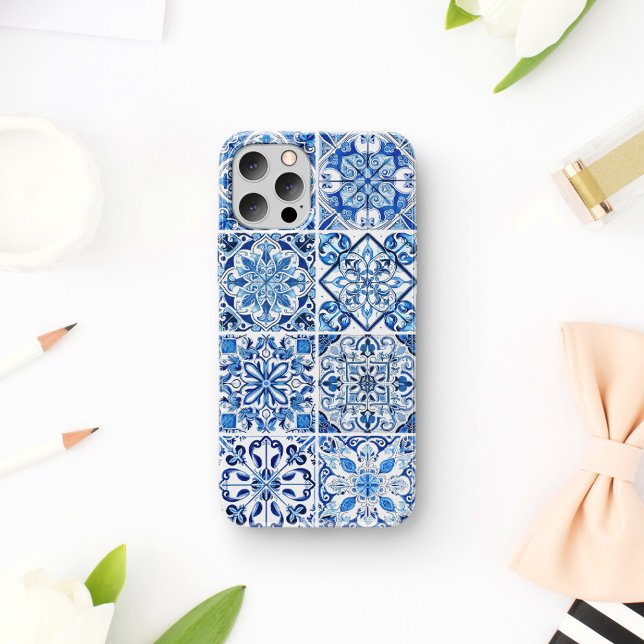 Mediterranean Tiles, Portugese, Azulejo, Majolica Case-Mate iPhone Case (Creator Uploaded)