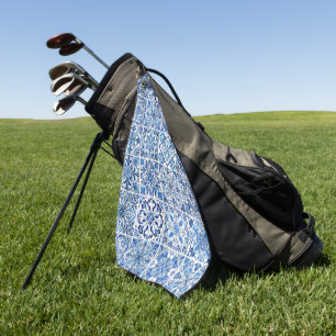 Mediterranean Tiles, Portugese, Azulejo, Majolica Golf Towel