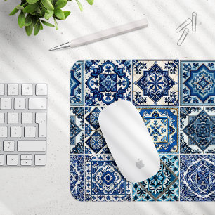 Mediterranean Tiles, Portugese, Azulejo, Majolica Mouse Pad