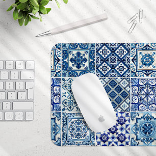 Mediterranean Tiles, Portugese, Azulejo, Majolica Mouse Pad