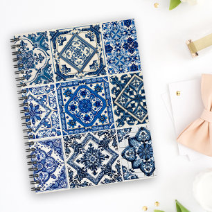 Mediterranean Tiles, Portugese, Azulejo, Majolica Notebook