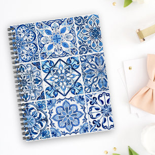 Mediterranean Tiles, Portugese, Azulejo, Majolica Notebook