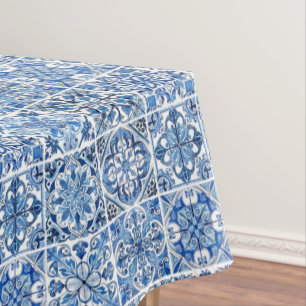 Mediterranean Tiles, Portugese, Azulejo, Majolica Tablecloth