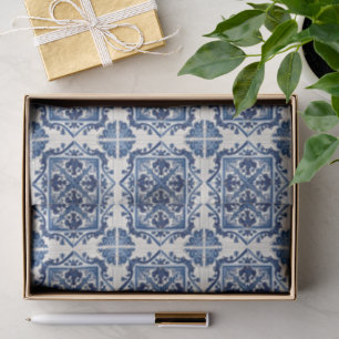 Mediterranean Tiles, Portugese, Azulejo, Majolica Tissue Paper
