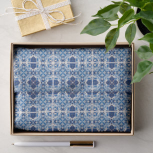 Mediterranean Tiles, Portugese, Azulejo, Majolica Tissue Paper