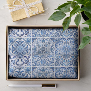 Mediterranean Tiles, Portugese, Azulejo, Majolica Tissue Paper