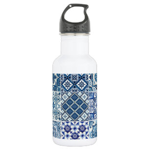 Mediterranean Tiles, Portuguese, Azulejo, Majolica 532 Ml Water Bottle