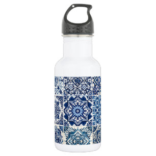 Mediterranean Tiles, Portuguese, Azulejo, Majolica 532 Ml Water Bottle