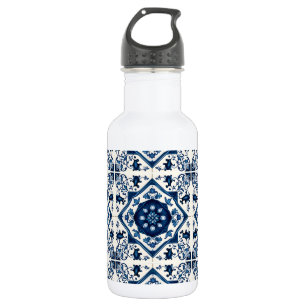 Mediterranean Tiles, Portuguese, Azulejo, Majolica 532 Ml Water Bottle
