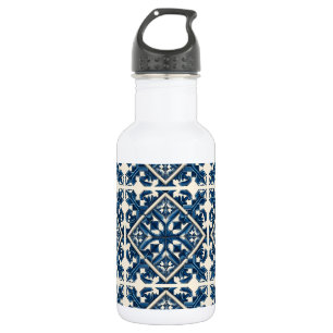 Mediterranean Tiles, Portuguese, Azulejo, Majolica 532 Ml Water Bottle