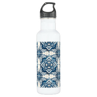 Mediterranean Tiles, Portuguese, Azulejo, Majolica 710 Ml Water Bottle