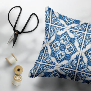 Mediterranean Tiles, Portuguese, Azulejo, Majolica Accent Pillow