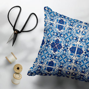 Mediterranean Tiles, Portuguese, Azulejo, Majolica Accent Pillow