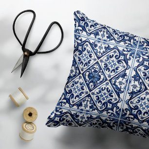 Mediterranean Tiles, Portuguese, Azulejo, Majolica Accent Pillow