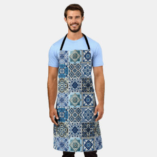 Mediterranean Tiles, Portuguese, Azulejo, Majolica Apron