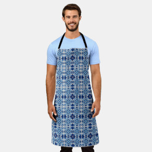 Mediterranean Tiles, Portuguese, Azulejo, Majolica Apron