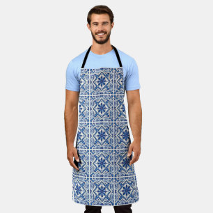 Mediterranean Tiles, Portuguese, Azulejo, Majolica Apron