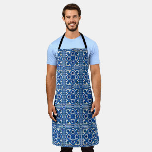 Mediterranean Tiles, Portuguese, Azulejo, Majolica Apron