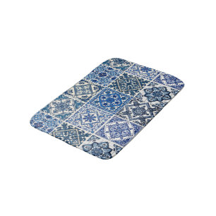 Mediterranean Tiles, Portuguese, Azulejo, Majolica Bath Mat