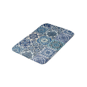 Mediterranean Tiles, Portuguese, Azulejo, Majolica Bath Mat