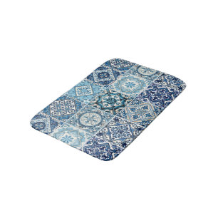 Mediterranean Tiles, Portuguese, Azulejo, Majolica Bath Mat