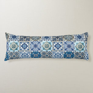 Mediterranean Tiles, Portuguese, Azulejo, Majolica Body Pillow