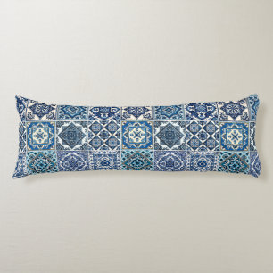Mediterranean Tiles, Portuguese, Azulejo, Majolica Body Pillow