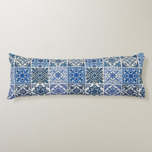 Mediterranean Tiles, Portuguese, Azulejo, Majolica Body Pillow