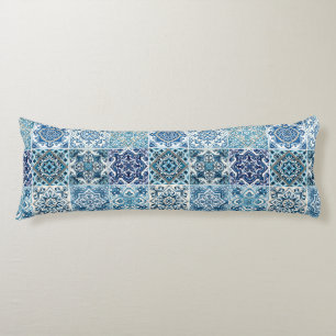 Mediterranean Tiles, Portuguese, Azulejo, Majolica Body Pillow