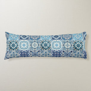 Mediterranean Tiles, Portuguese, Azulejo, Majolica Body Pillow
