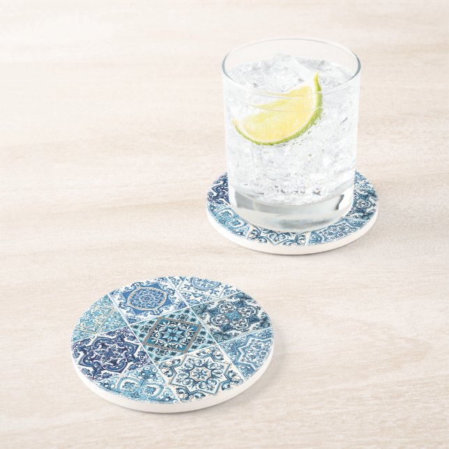 Mediterranean Tiles, Portuguese, Azulejo, Majolica Coaster (Side)