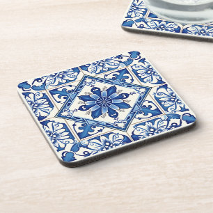 Mediterranean Tiles, Portuguese, Azulejo, Majolica Coaster