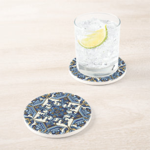 Mediterranean Tiles, Portuguese, Azulejo, Majolica Coaster