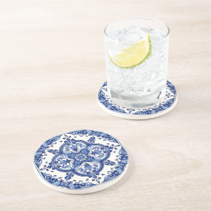 Mediterranean Tiles, Portuguese, Azulejo, Majolica Coaster