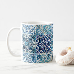 Mediterranean Tiles, Portuguese, Azulejo, Majolica Coffee Mug