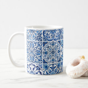 Mediterranean Tiles, Portuguese, Azulejo, Majolica Coffee Mug