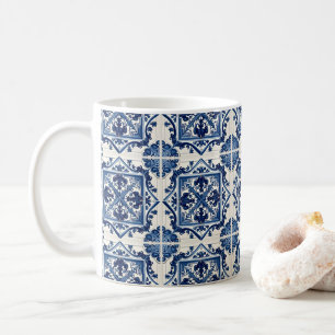 Mediterranean Tiles, Portuguese, Azulejo, Majolica Coffee Mug