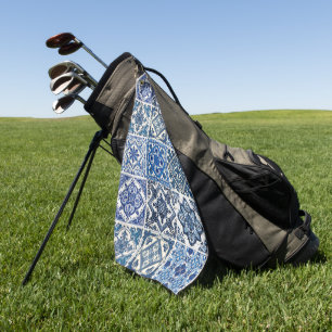 Mediterranean Tiles, Portuguese, Azulejo, Majolica Golf Towel