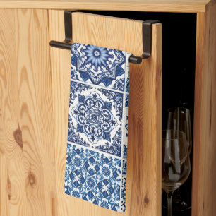 Mediterranean Tiles, Portuguese, Azulejo, Majolica Kitchen Towel